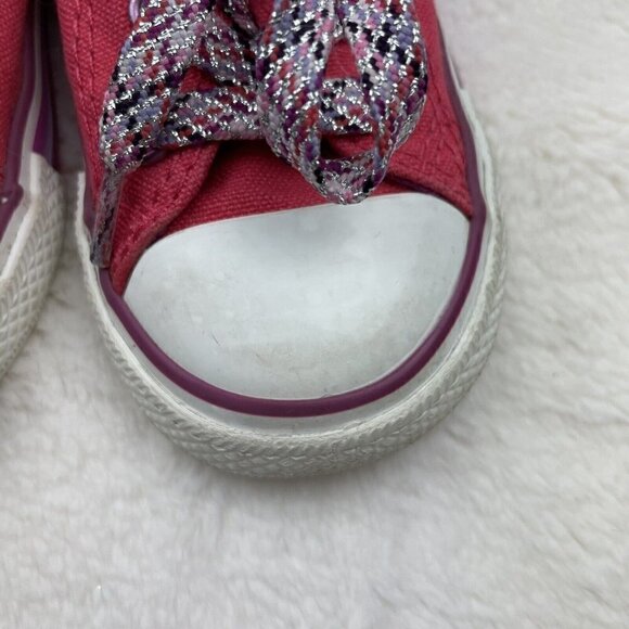 Converse All Star Chuck Taylor Girls Youth Size 1 EUR 32 Shoes Pink White - Picture 7 of 12